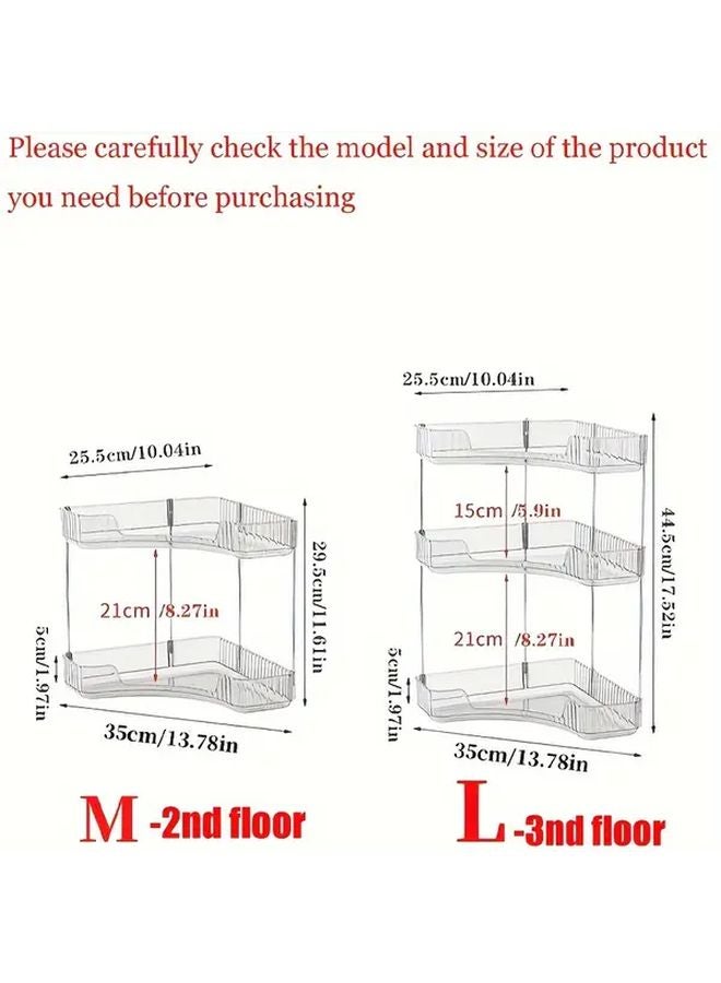 Transparent 2 Layers Corner Storage Rack Acrylic Makeup Organizer For Bathroom Desktop - Image 4